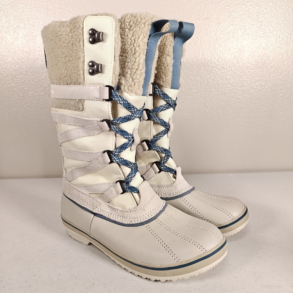 L.L.Bean Women's Rangeley Pac Boots Tall White Waterproof Insulated Size 8